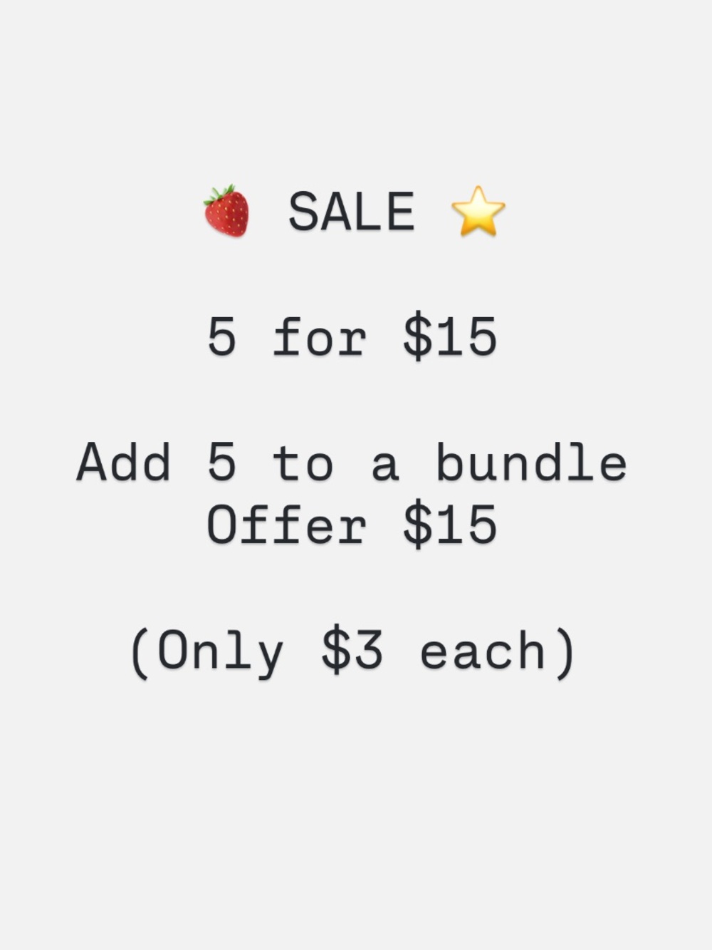 Listings with 🍓 or ⭐️